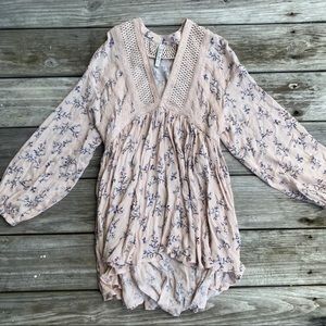 R n B Lace Floral Baby Doll Style Top